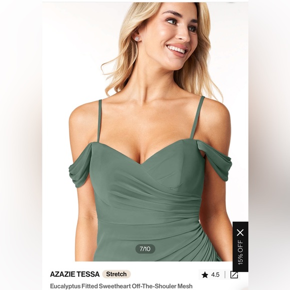 Azazie Bridesmaid Dress - Spa Color (Size 12) - Picture 6 of 7